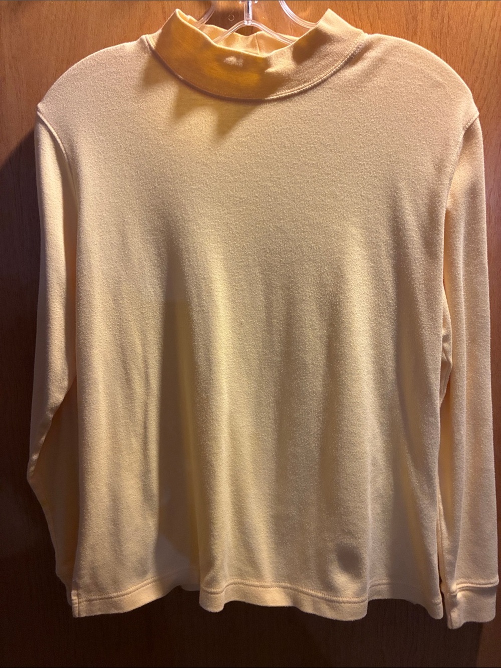 Long-Sleeve Mock Neck Top - yellow